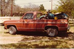 1977. Our bikes in dad's truck enroute to Colorado for some riding.
