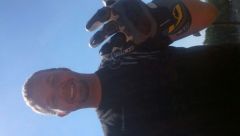 Me wearing Eslicks glove after he won at mid-ohio.