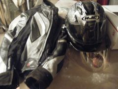 Medium HJC helmet with clear and silver screens   &&&&& Joe Rocket size 46 jacket