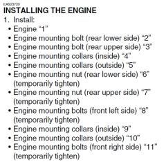 R6 engine bolts