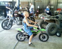 my son saying goodbye to his first dirt bike