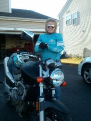 My new (new to me) bike -- Honda 599 :)  perfect for me...and i can touch!!!!