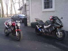 Cold February day, rode to my friend's house.