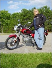 My wife (Melissa/DiamoGirl) and her bike.