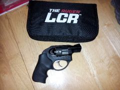 My gun. A Ruger LCR .38SPL +P, intended to be my concealed carry piece once I get my license.