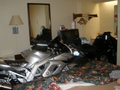 Our bikes in the Red Roof Inn :)