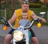 Kaden and I on the harley age 2
