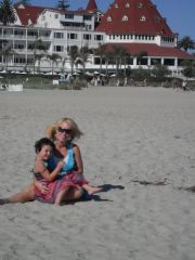 Bella and I at the Del on Coronado Island, July 09