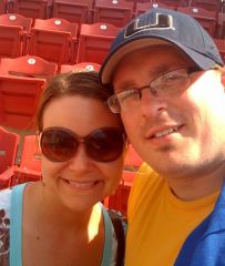 me and wife at reds game