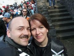 Hubby and I at Blessing of the Bikes in Klausen, Ge