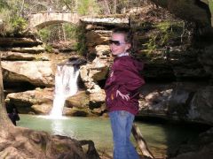 Kayla  old mans cave bridge and water fall