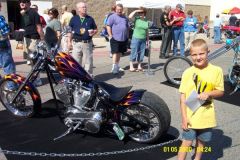 My boy and one of Jesse James bikes