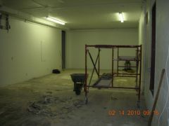 The shop area looking west -- this is 1/2 of the space designated for detailing and MC restoration.