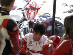 Caught "Nitro" Nori Haga at the local Ducati dealer