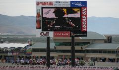 Mountains, video board, honor flag field, and the starting WSBK grid... all in one shot!