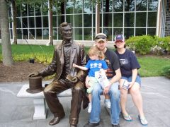 Me, my wife and daughter with Abraham Lincoln.