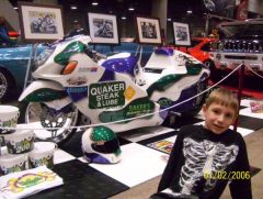 Son Sabastian 9 at the car show with the Q/S Bike
